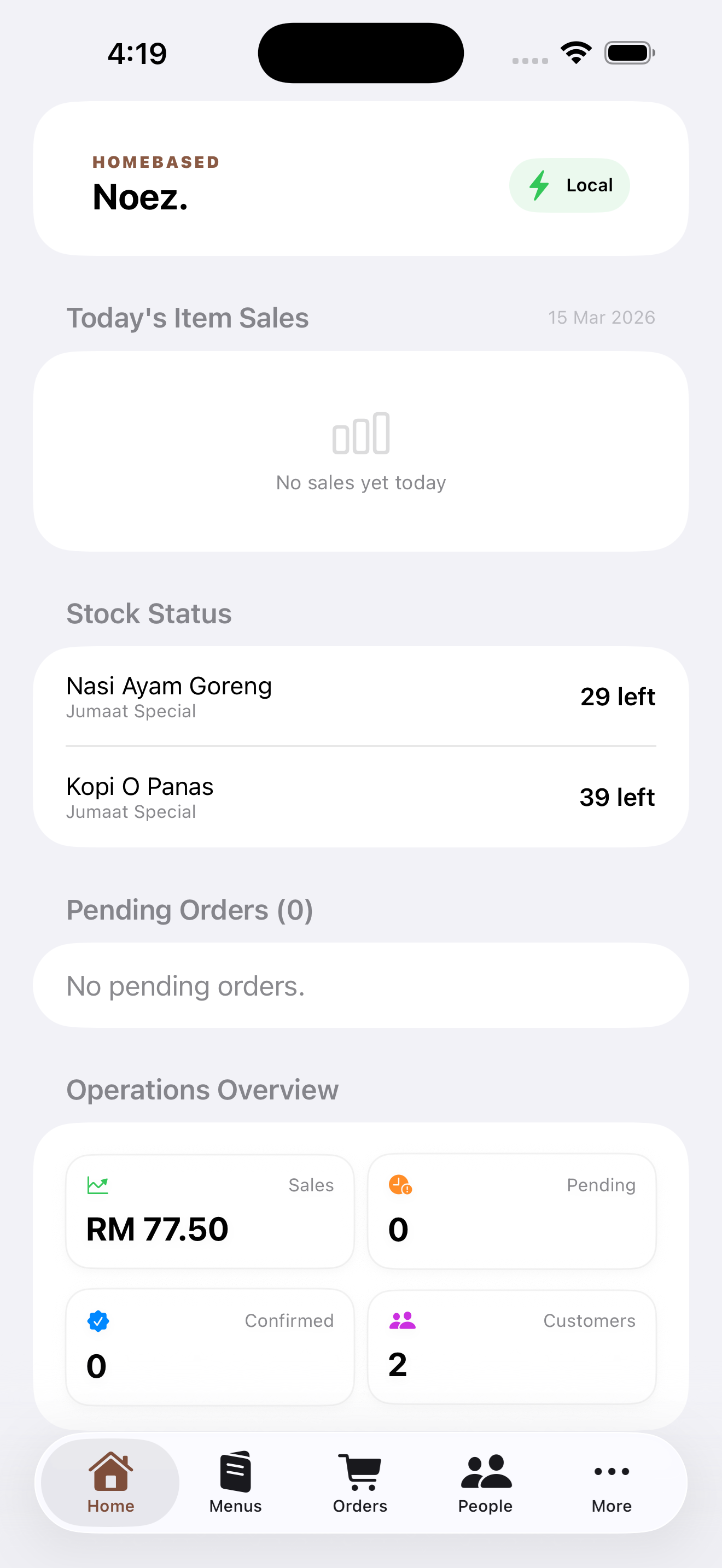 HomeBased Kitchen: App Offline-First untuk Bisnes Makanan Dari Rumah